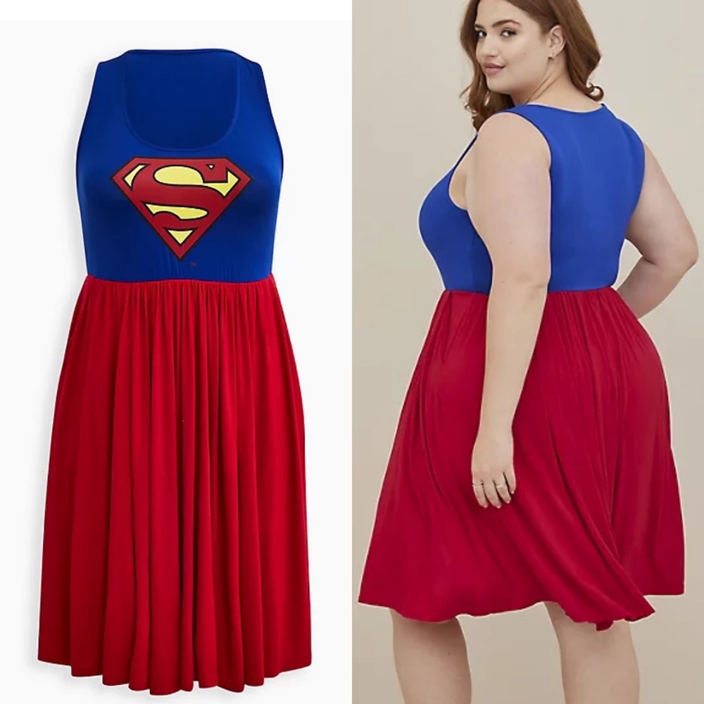 Torrid size 4 DC Superman skater dress